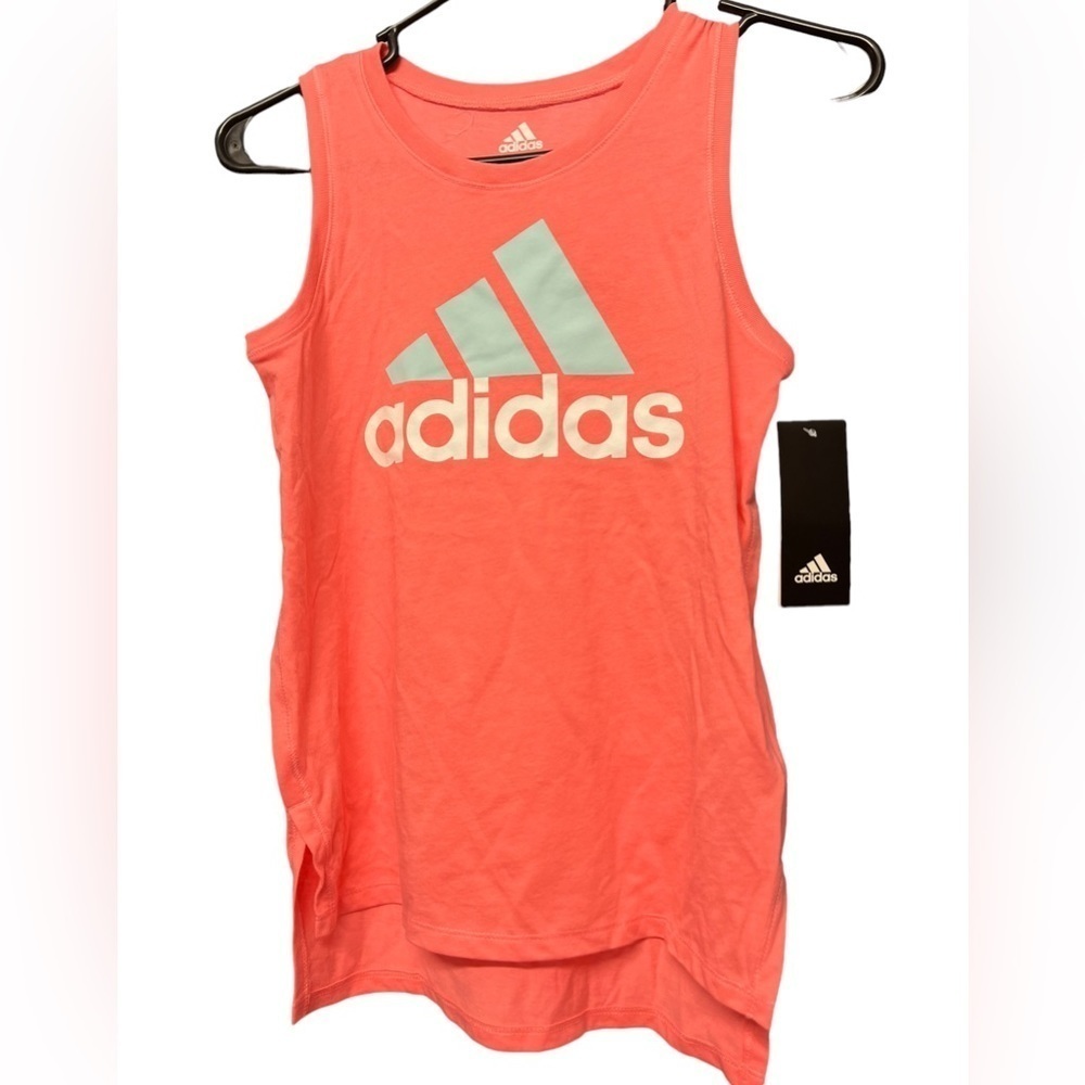 Adidas Original Muscle Tank Top Kid/ Girls Acid Red Pink Size Med (10/1… - Picture 3 of 8